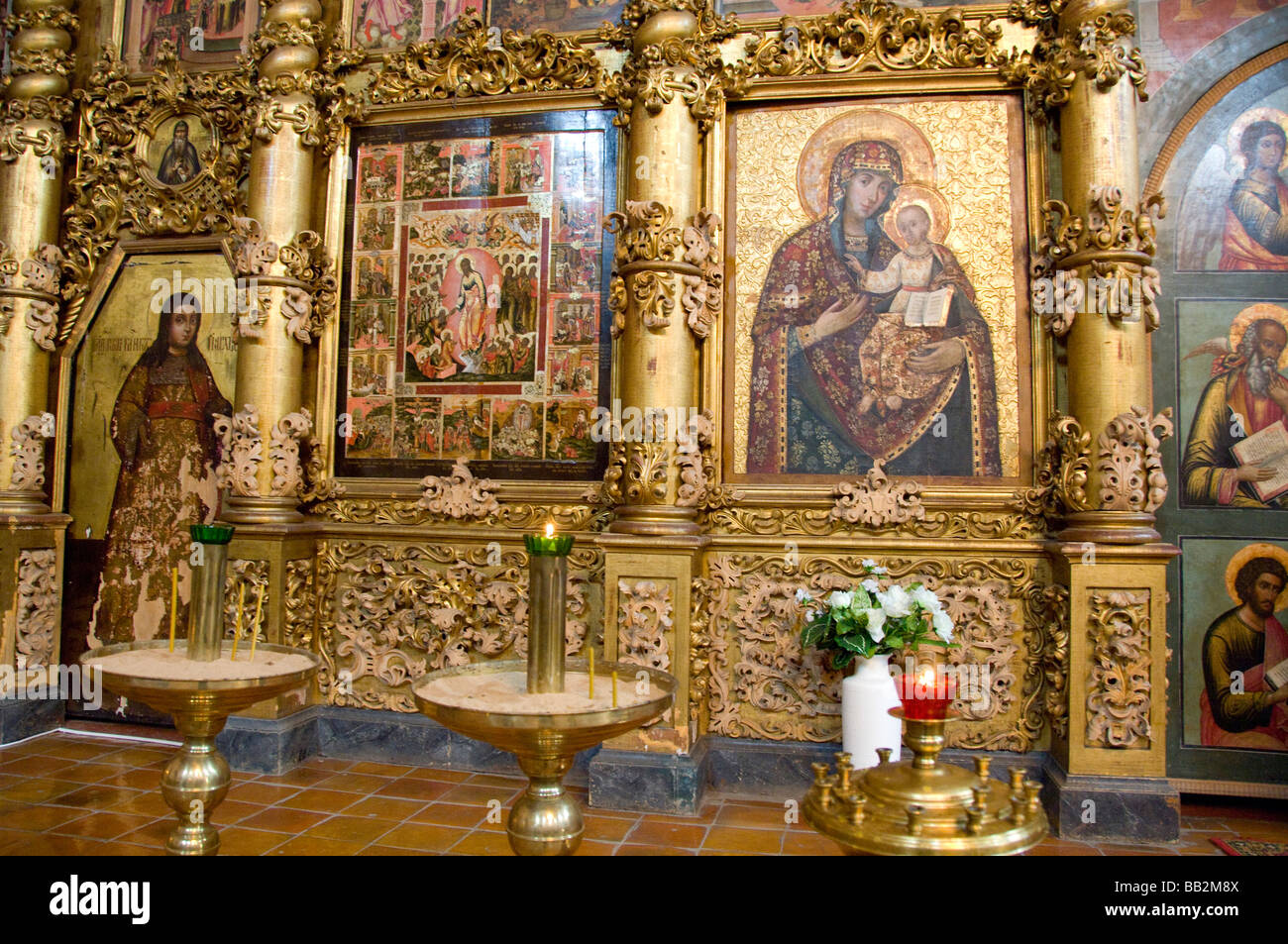 Russia, Golden Ring city of Uglich located on the Volga. Cathedral of ...