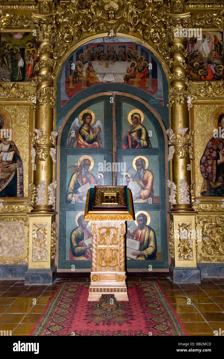 Russia, Golden Ring city of Uglich located on the Volga. Cathedral of ...