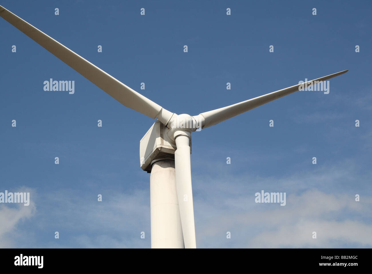 Wind Turbine or Generator located in a wind farm on the Penine Moors a  green sustainable energy for the future Stock Photo