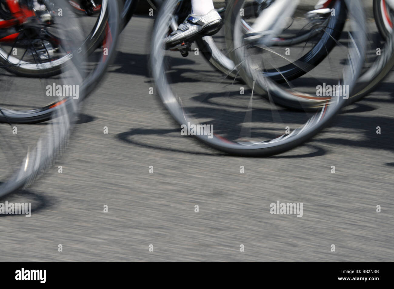 professional bike riders in road street race in city town Stock Photo ...
