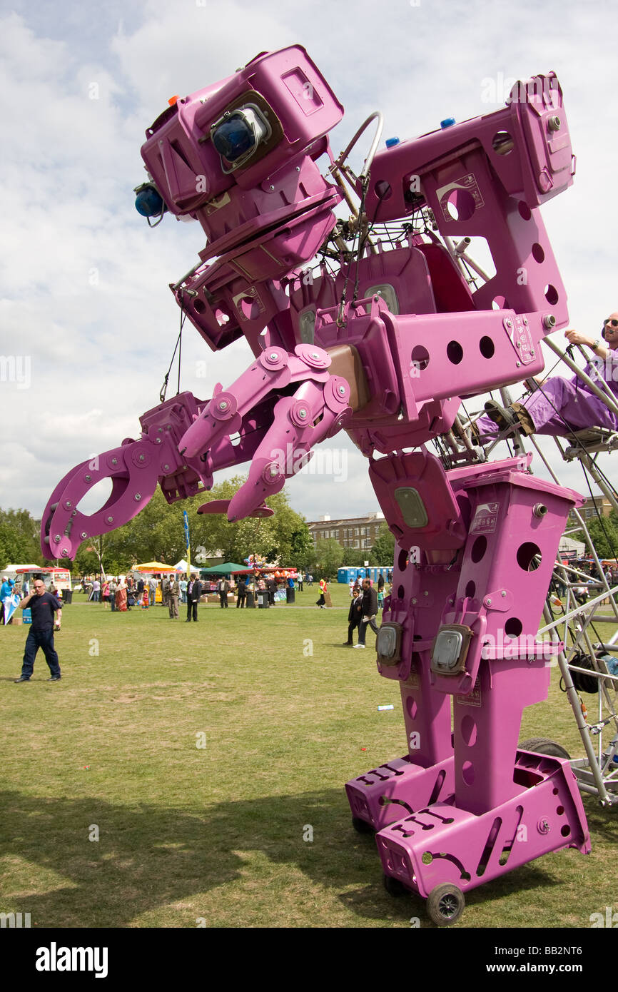 modern recycling robot purple eco entertainer bot ...