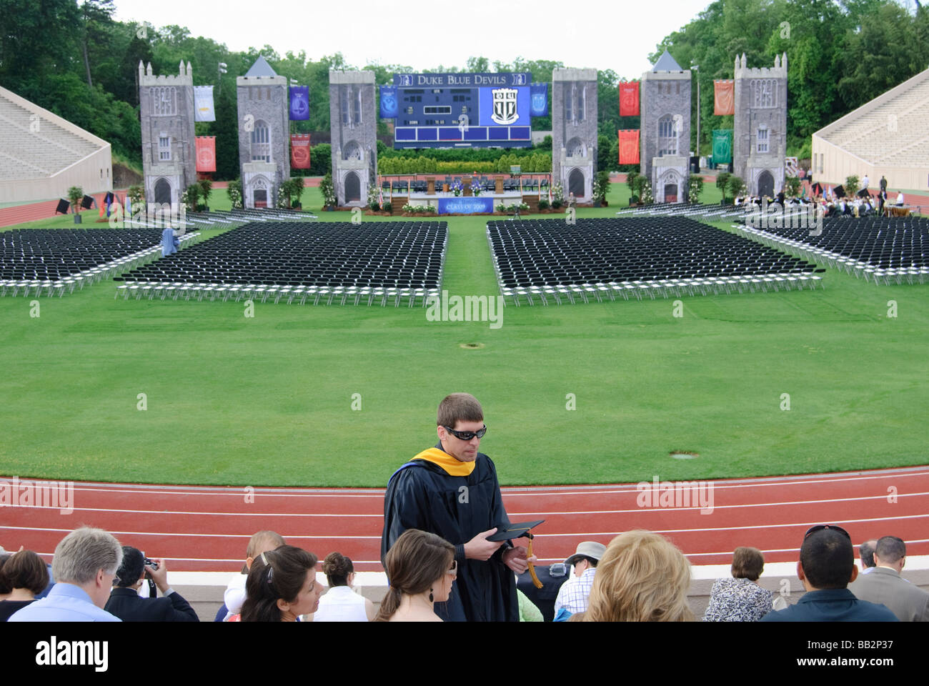 Commencement ceremony at Duke University Stock Photo