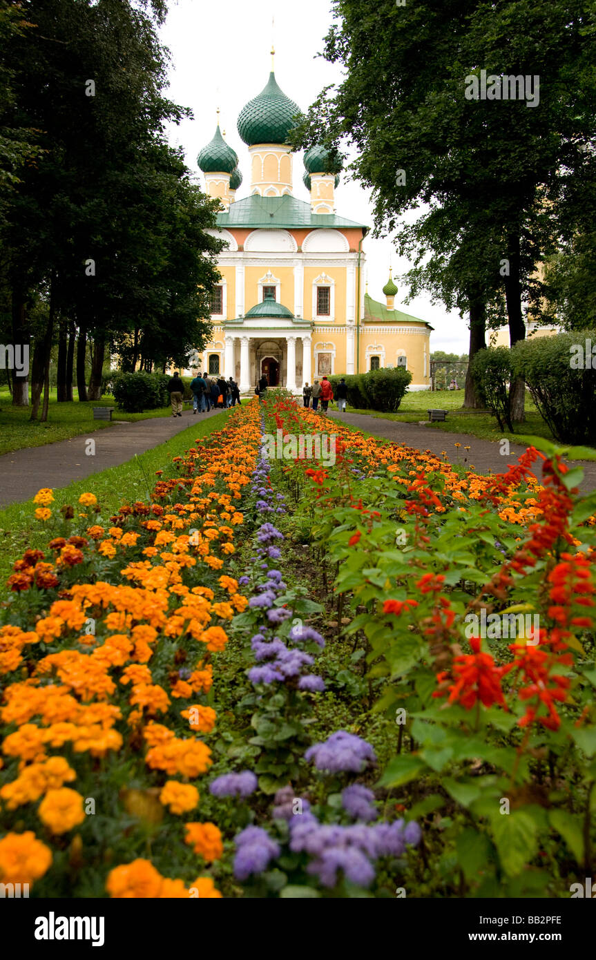 Russia, Golden Ring city of Uglich, located on the Volga. Cathedral of ...