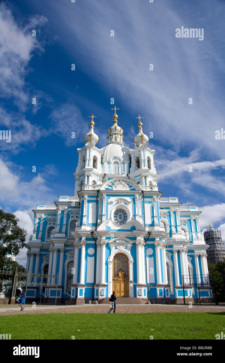 Russia, St. Petersburg, Nevsky Prospect, Smolny Convent. (RF) Stock Photo