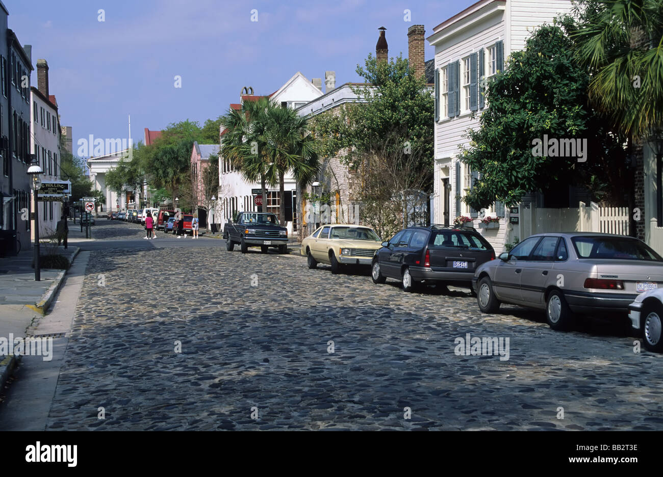 Cobblestone Chalmers Street in historic Charleston South Carolina Stock Photo Alamy