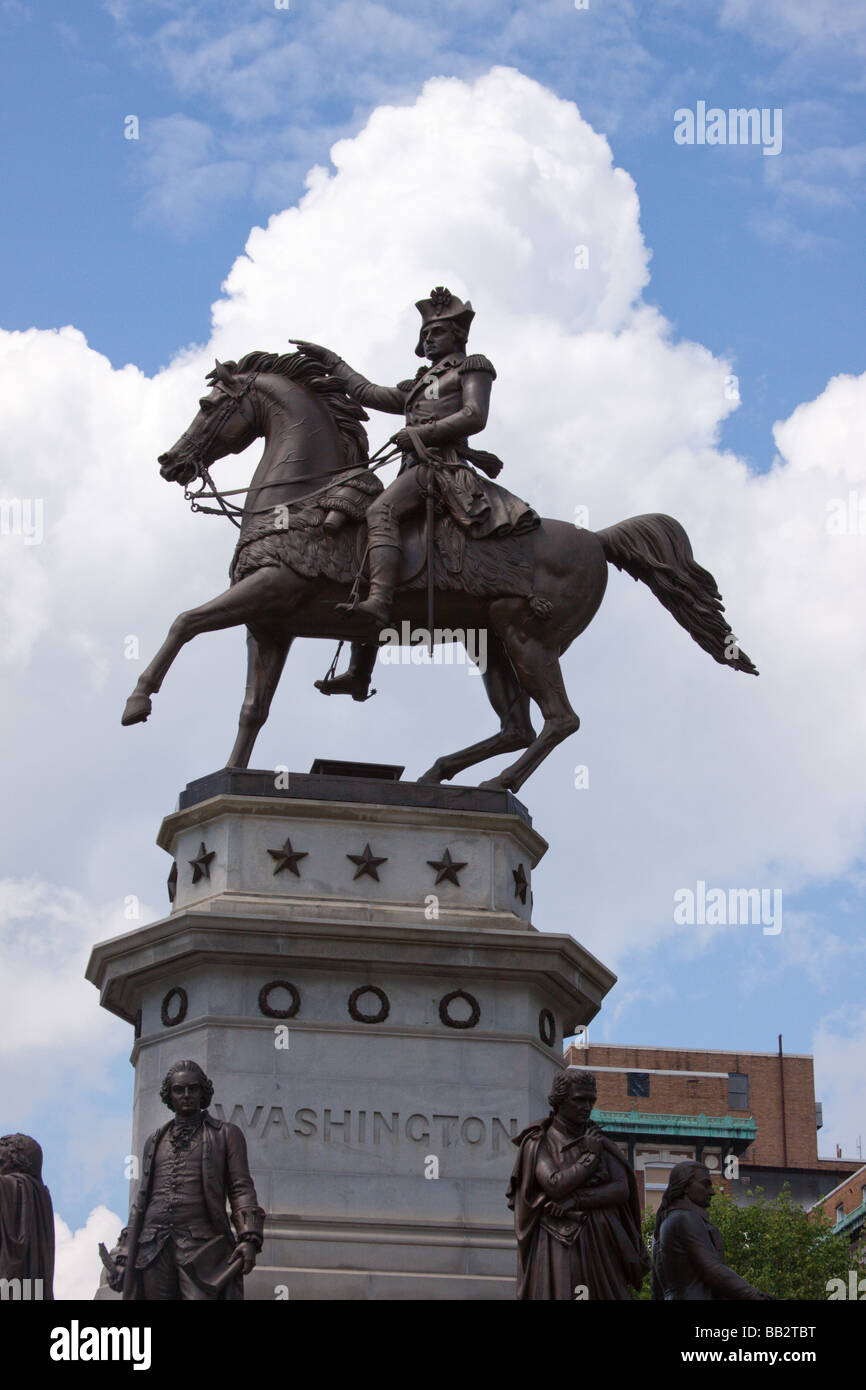 Equestrian Statue Of George Washington On The State Capitol Grounds 