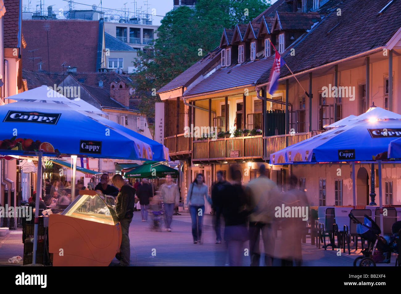 Croatia-Zagreb. Old Town Zagreb-Tkalciceva Street Cafe/Restaurant Area ...