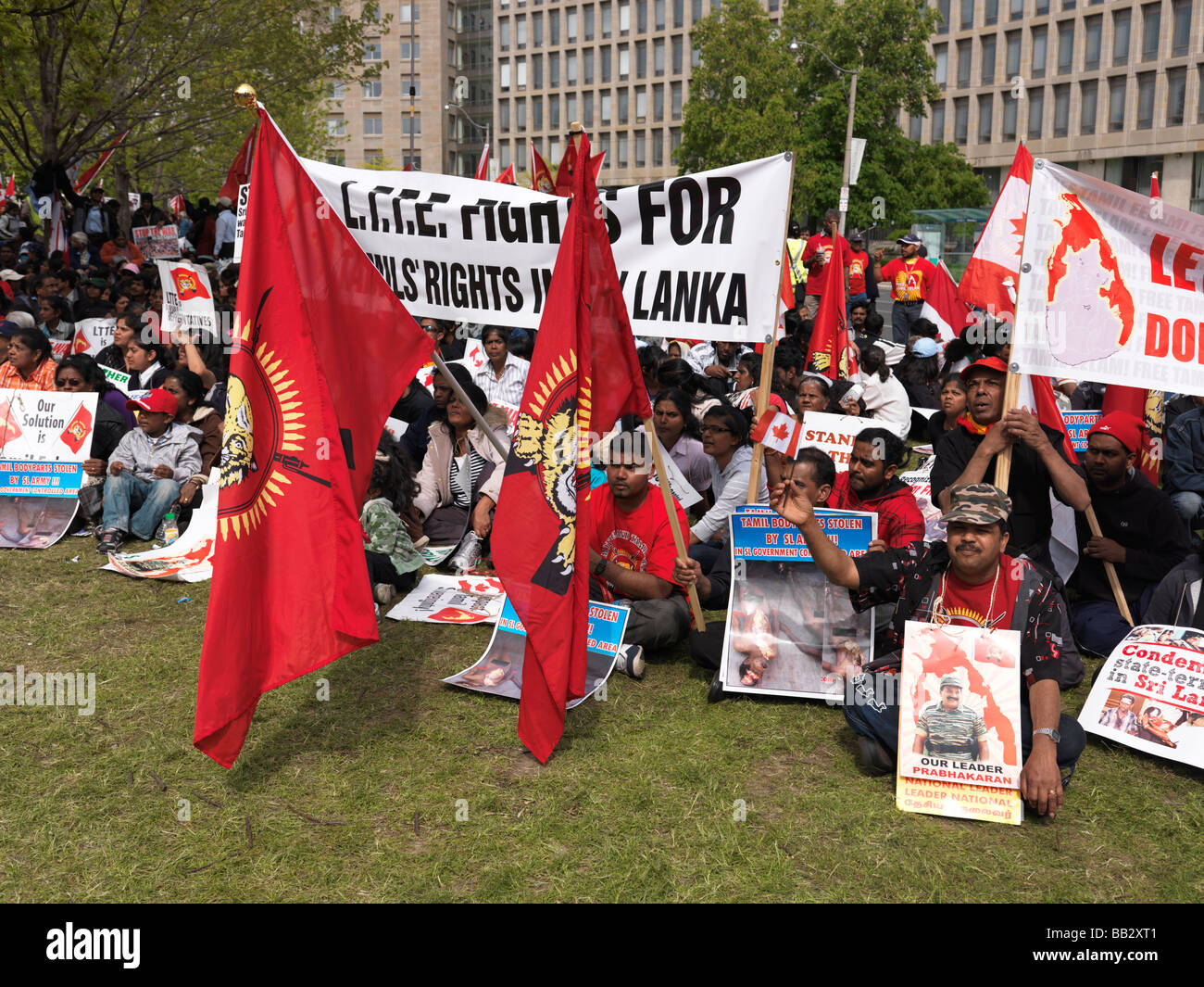 Toronto Tamils protest against war in Sri Lanka Stock Photo