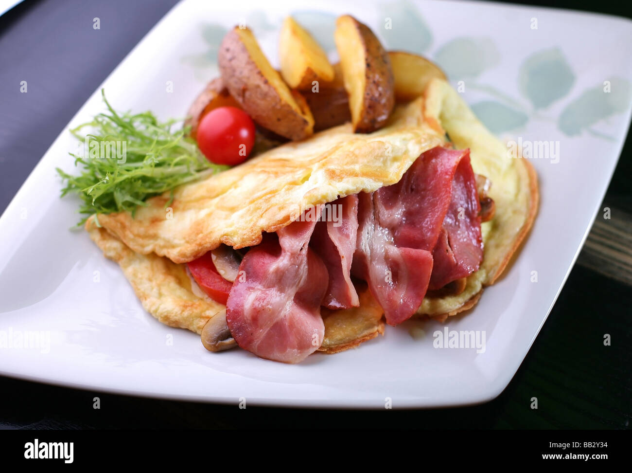 omelet with a bacon Stock Photo