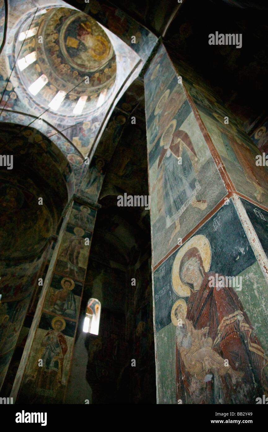 SERBIA, Vojvodina Region, Krusedol Selo. Krusedol Monastery (b.early 1500s)- Interior Frescoes Stock Photo