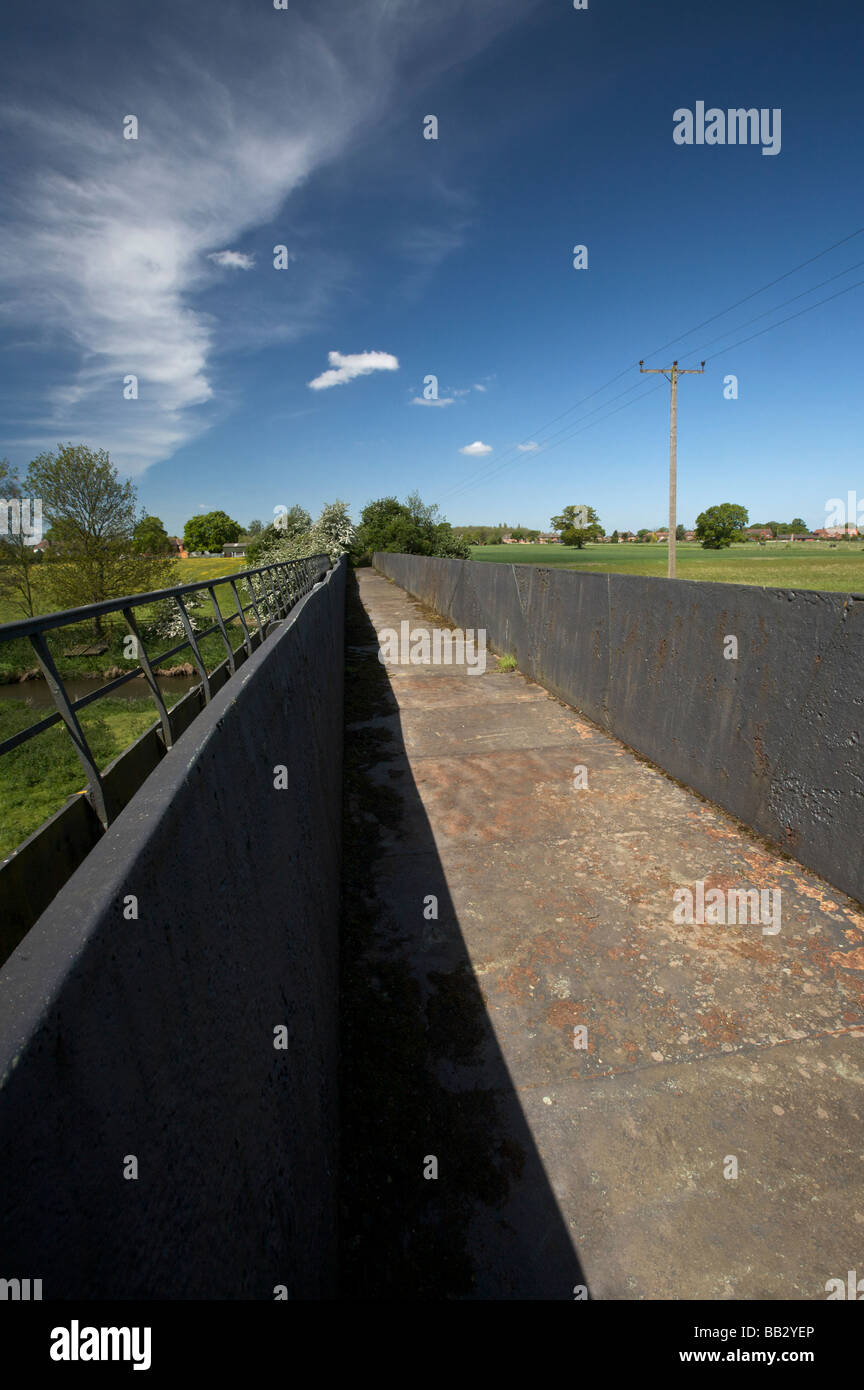 Thomas Telford's Cast Iron Aqueduct carrying the Shropshire Union Canal over the River Tern