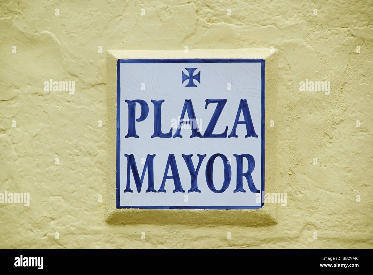 Plaza Mayor Schild Plaza Mayor sign 01 Stock Photo