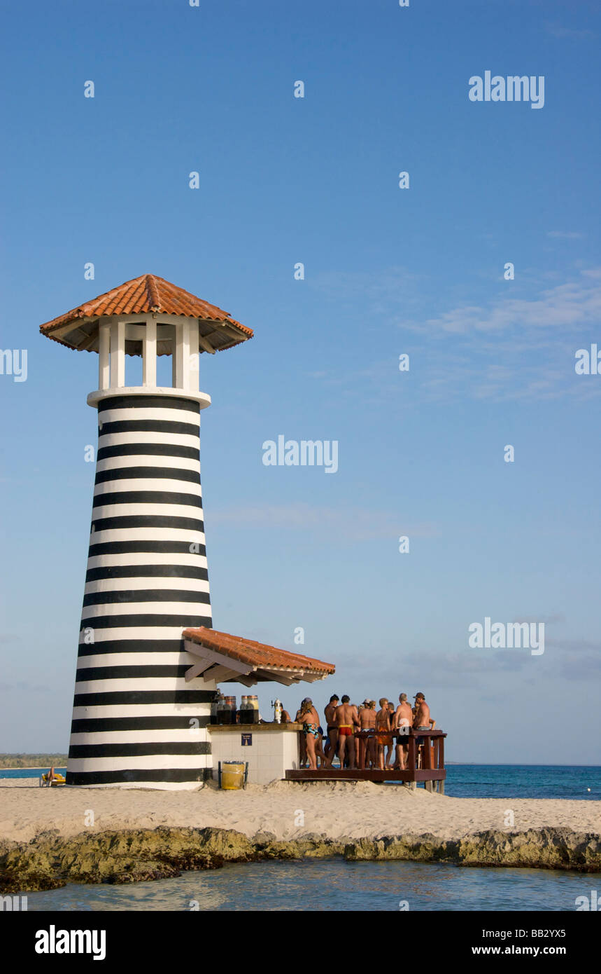 Dominican Republic, Bayahibe, Iberostar Hacienda Dominicus, lighthouse bar Stock Photo