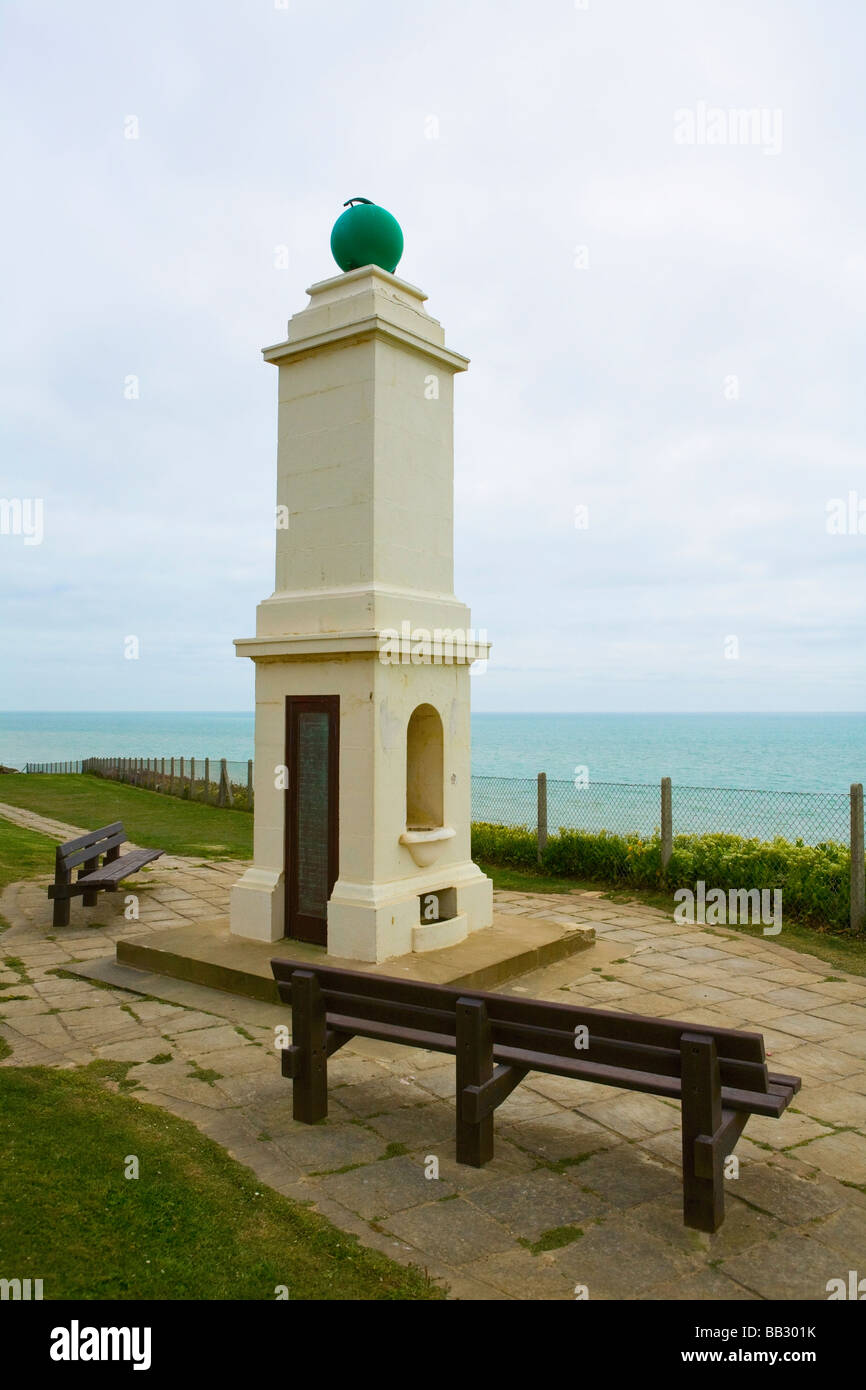 Prime Meridian monument at Peacehaven, East Sussex, UK Stock Photo