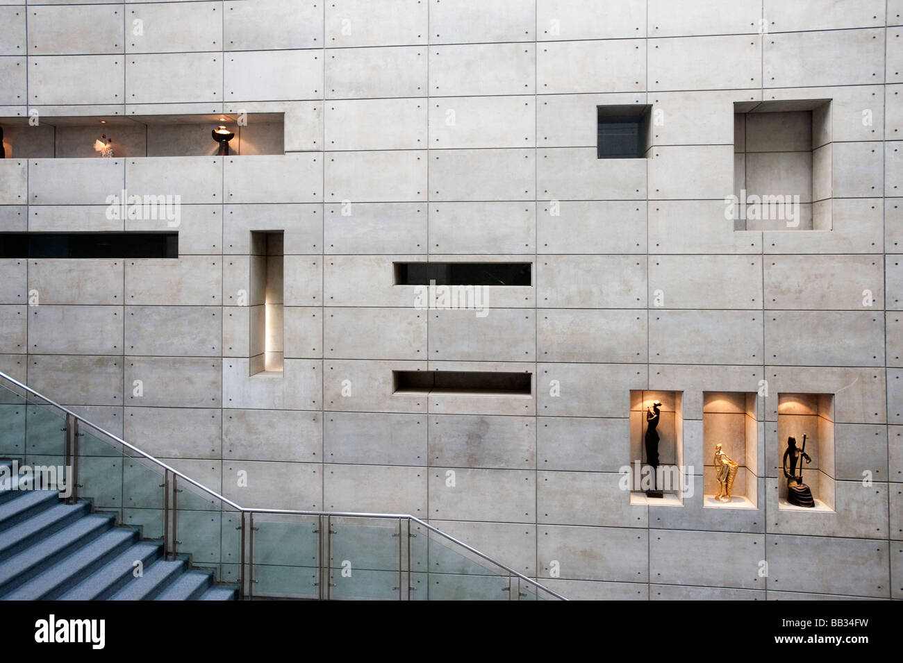 Detail of interior wall architectural design at Beijing Urban Planning Exhibition Center Beijing Stock Photo