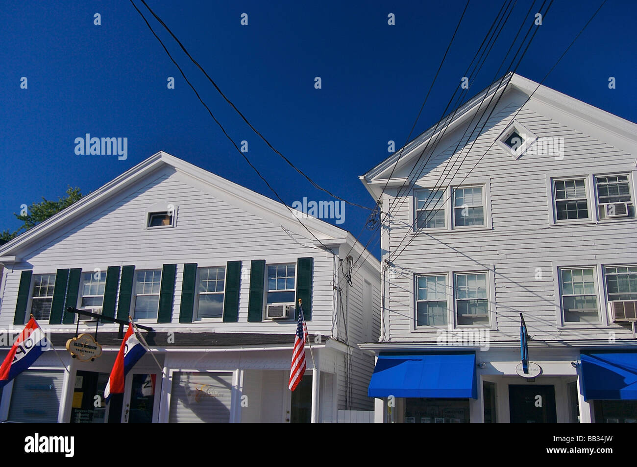 North America, USA, Connecticut, Essex. Classic white buildings house
