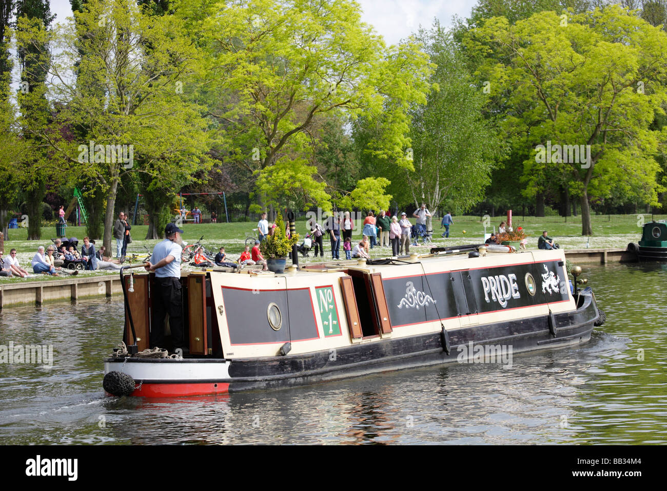 Pleasure boats by the Thames at Abingdon Bridge 3 Stock Photo