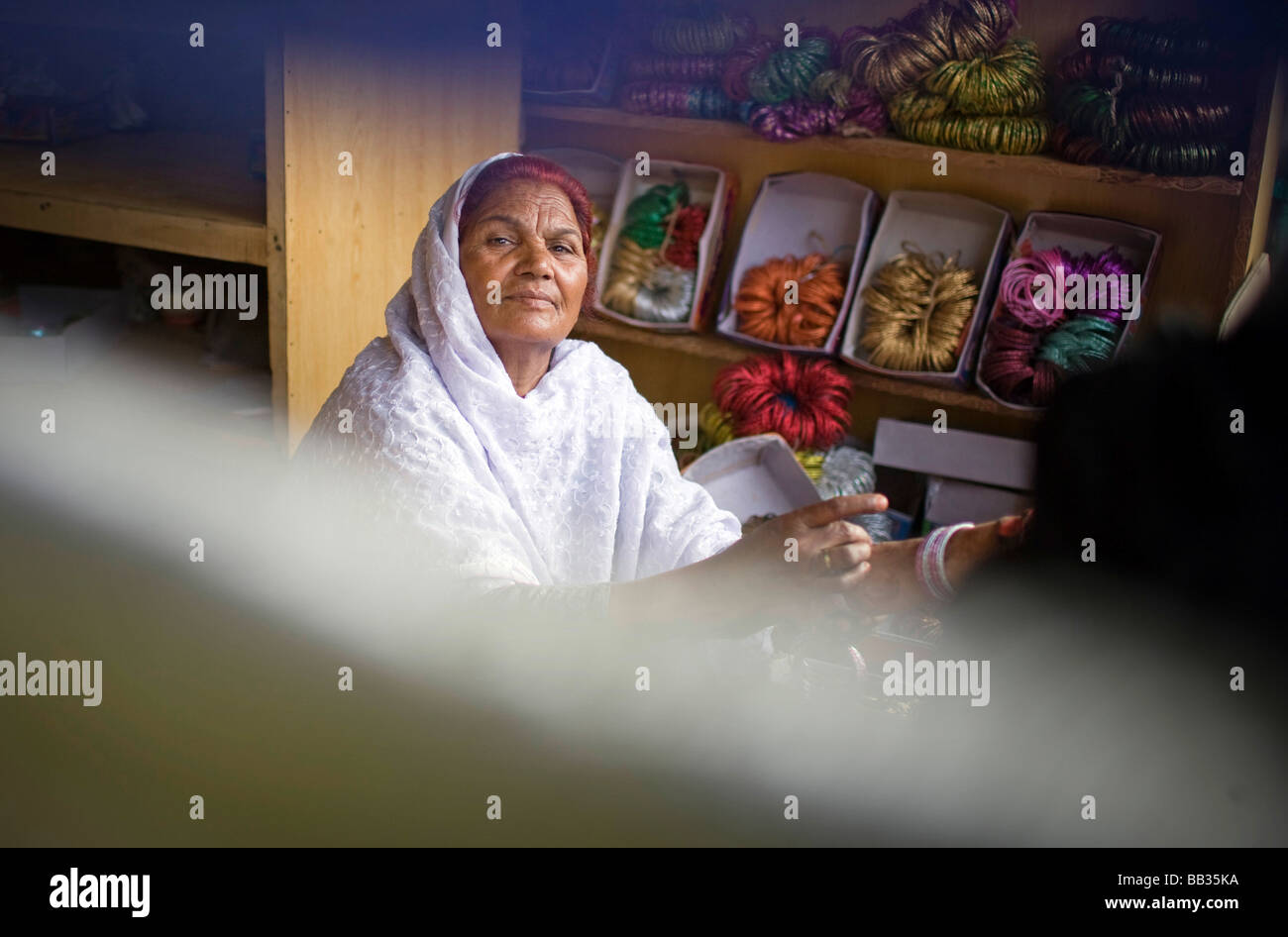 A woman at the Itwar Bazar in Islamabad Stock Photo