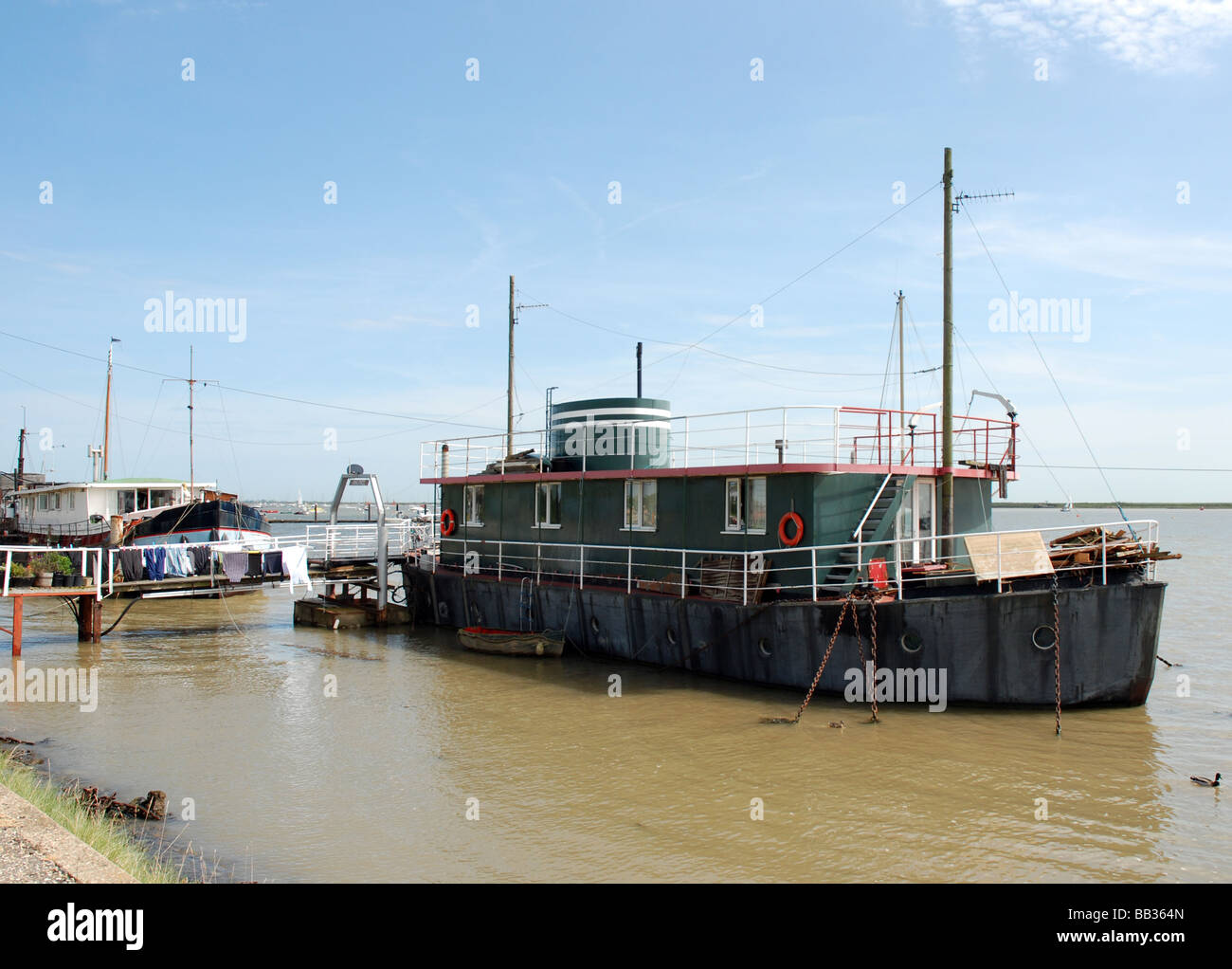 Houseboat at BurnhamonCrouch, Essex Stock Photo Alamy