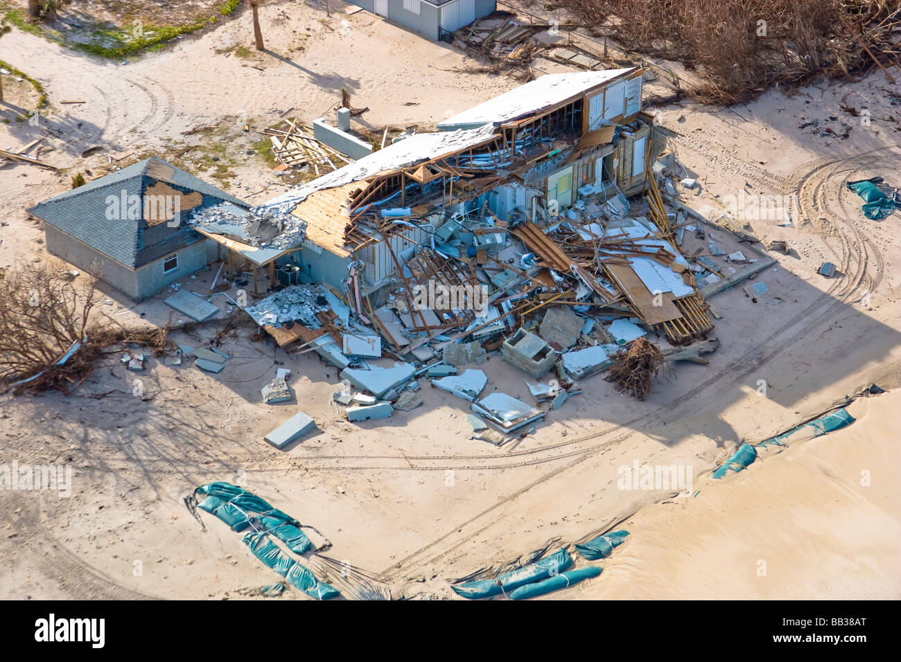This is what's left of a home along Vero Beach, Florida following Hurricane Jeanne in 2004 Stock Photo