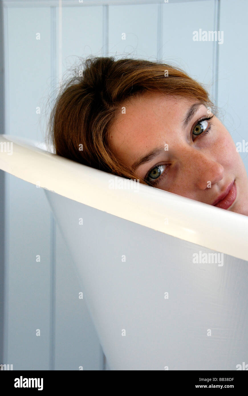 french girl in slipper bath Stock Photo Alamy