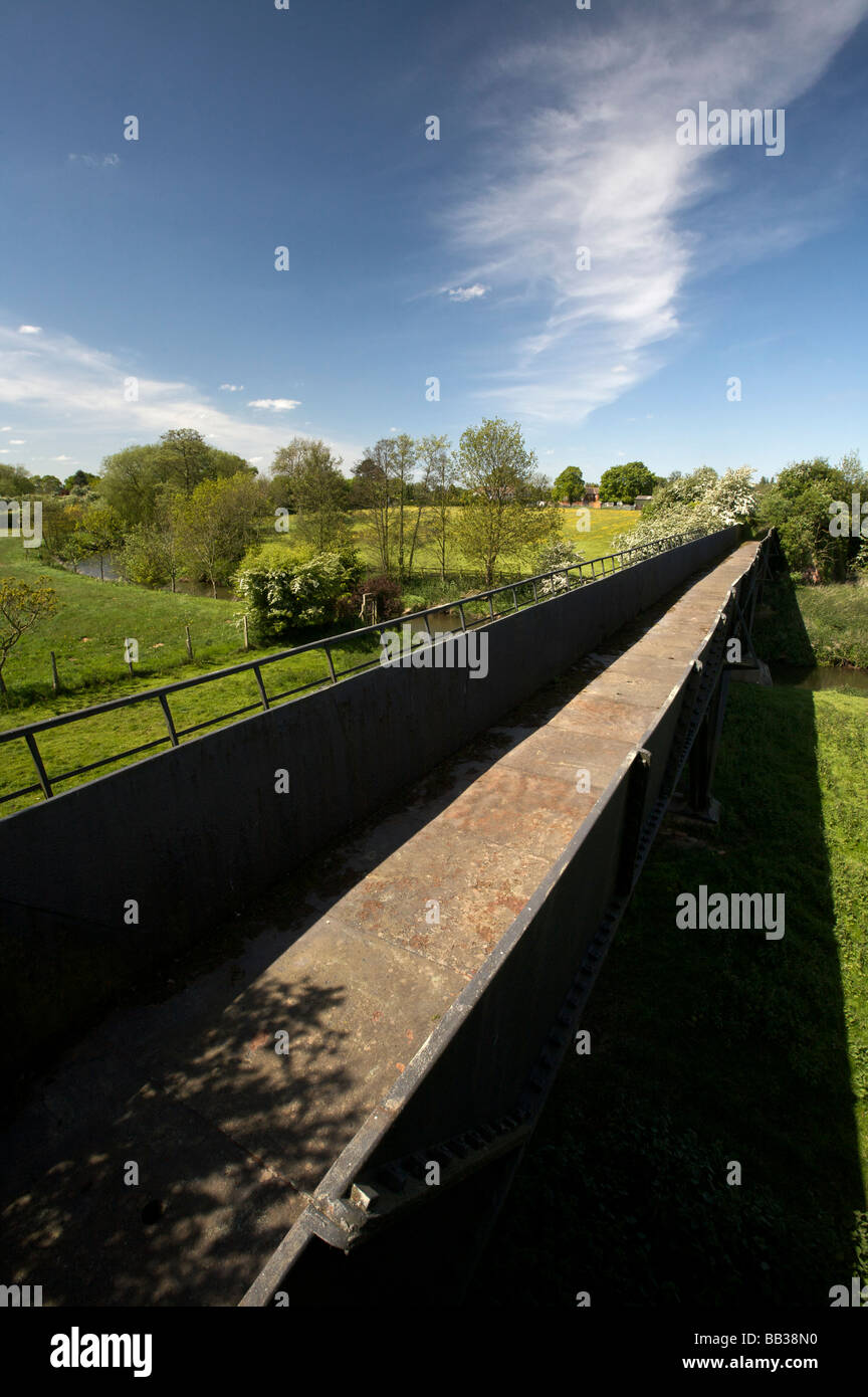 Thomas Telford's Cast Iron Aqueduct carrying the Shropshire Union Canal over the River Tern