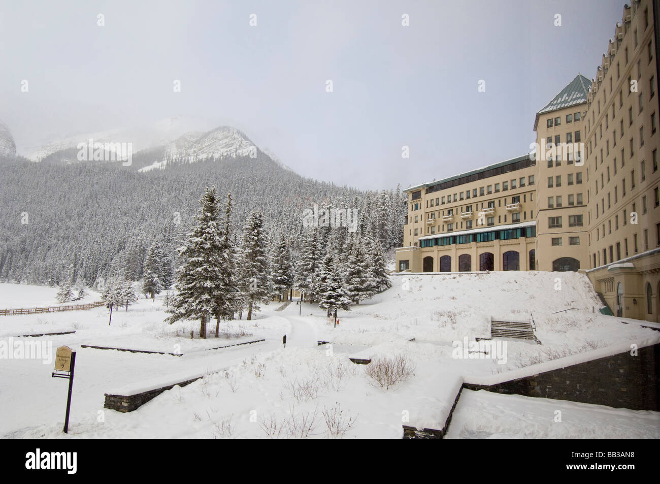Canada, Alberta, Lake Louise. Farimont Chateau Lake Louise. Lodge view