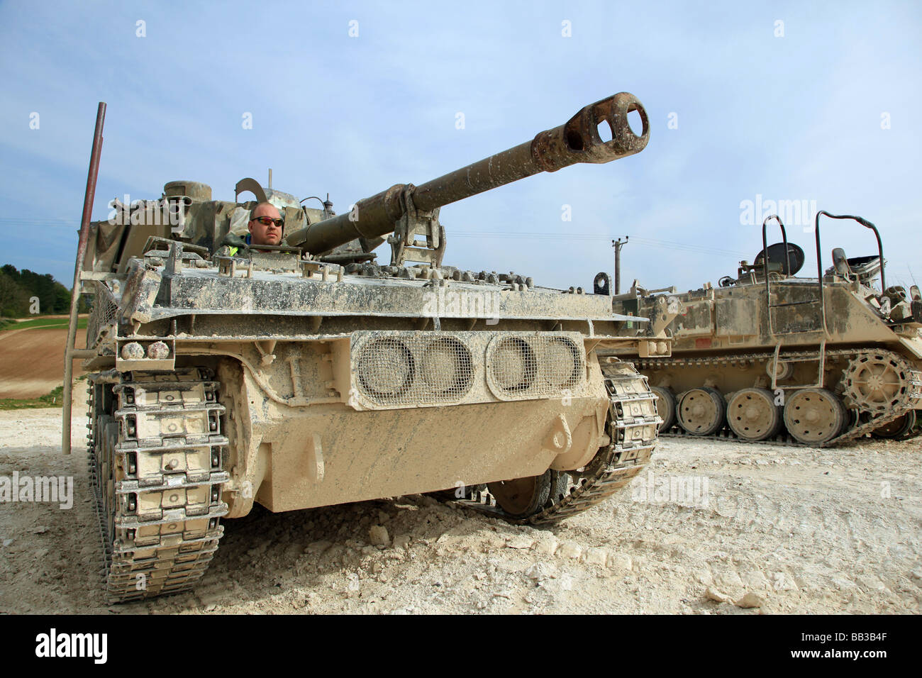 Tank driving experience, Juniper Leisure, Members of the public experience driving military vehicles. Stock Photo