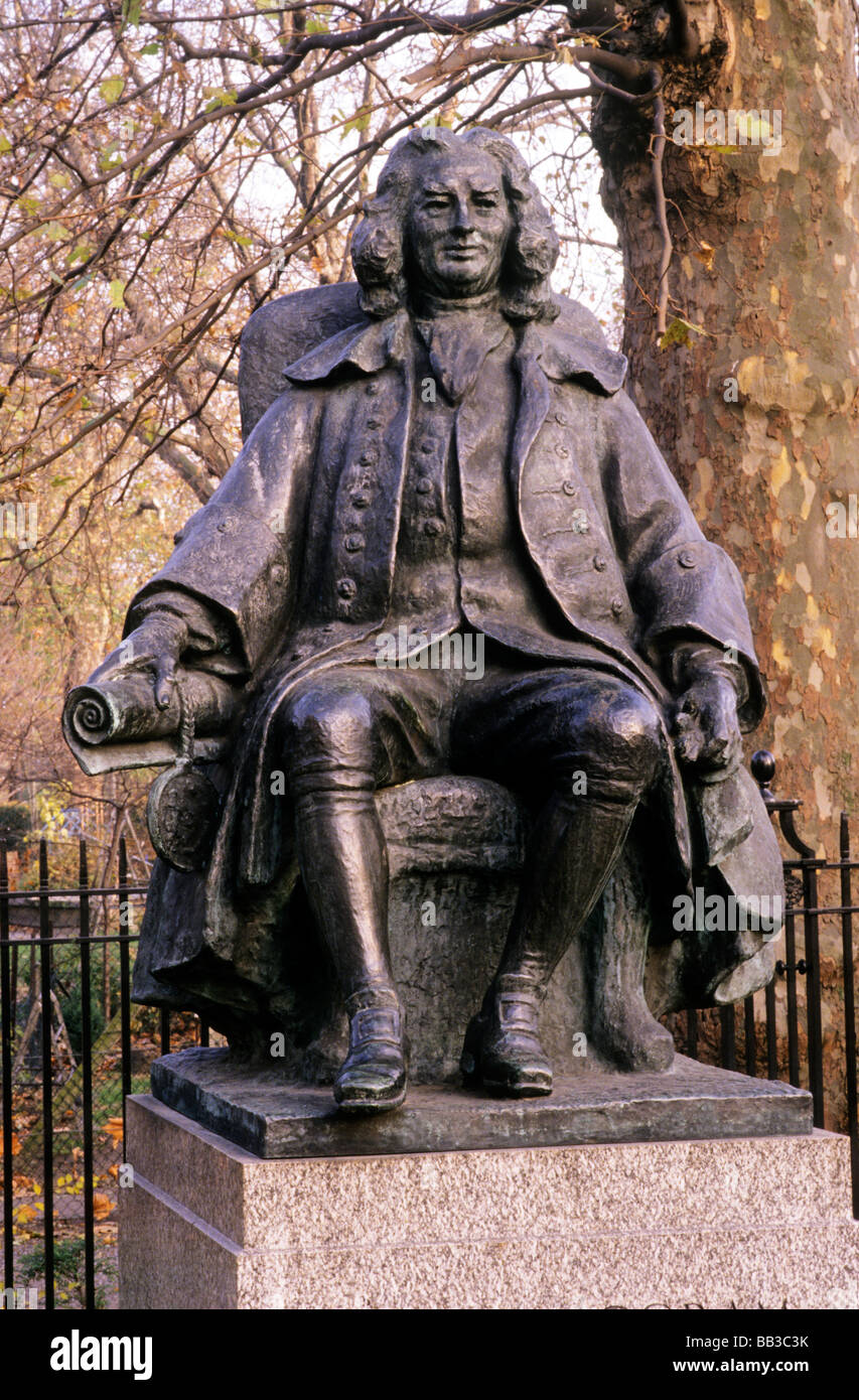Statue of Thomas Coram Bloomsbury London England UK 18th century English philanthropist Foundation Stock Photo