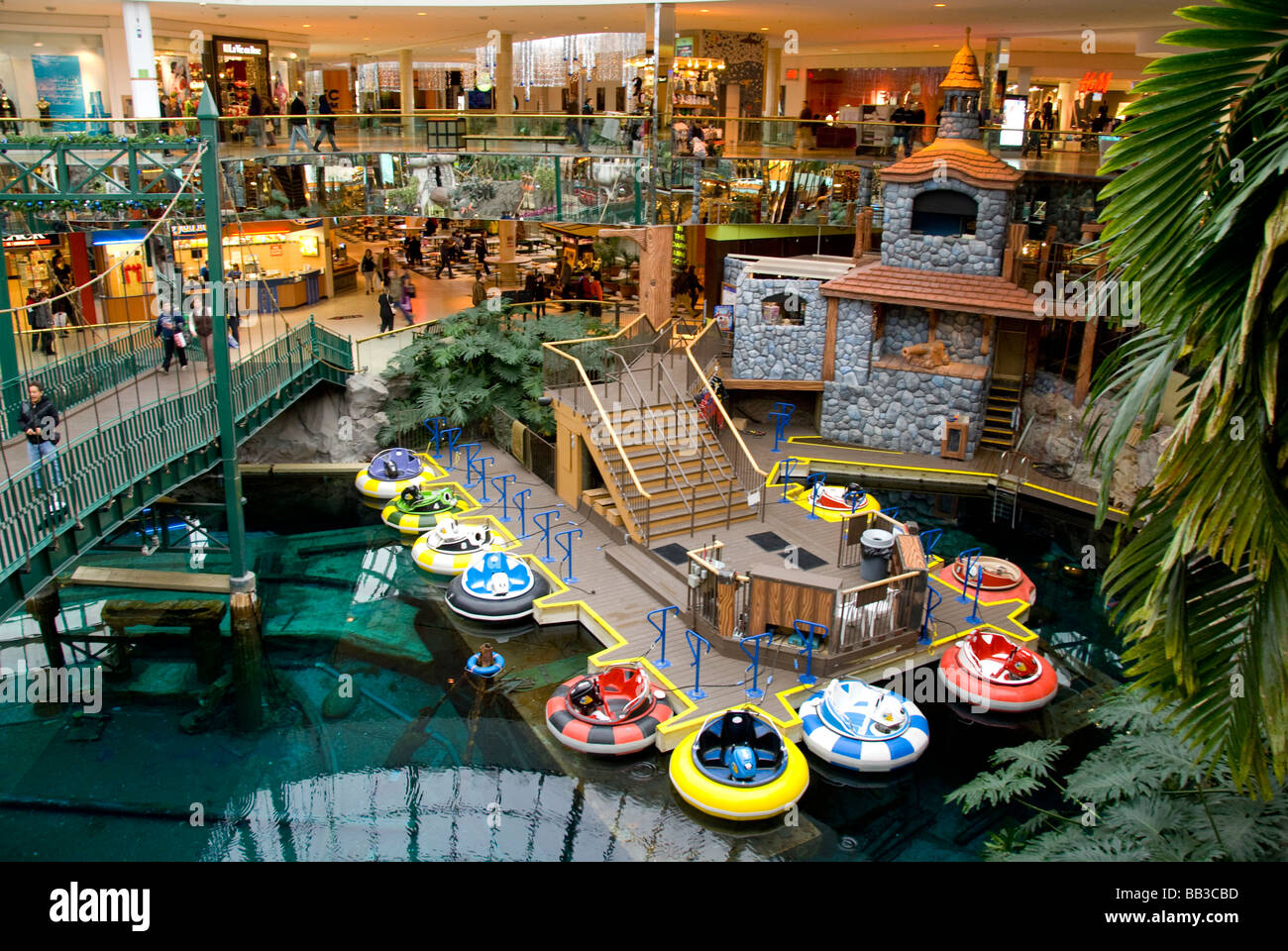 Canada, Alberta, Edmonton. West Edmonton Mall. Canada's 2nd most visited destination toped only by Niagara Falls. Bumper boats. Stock Photo