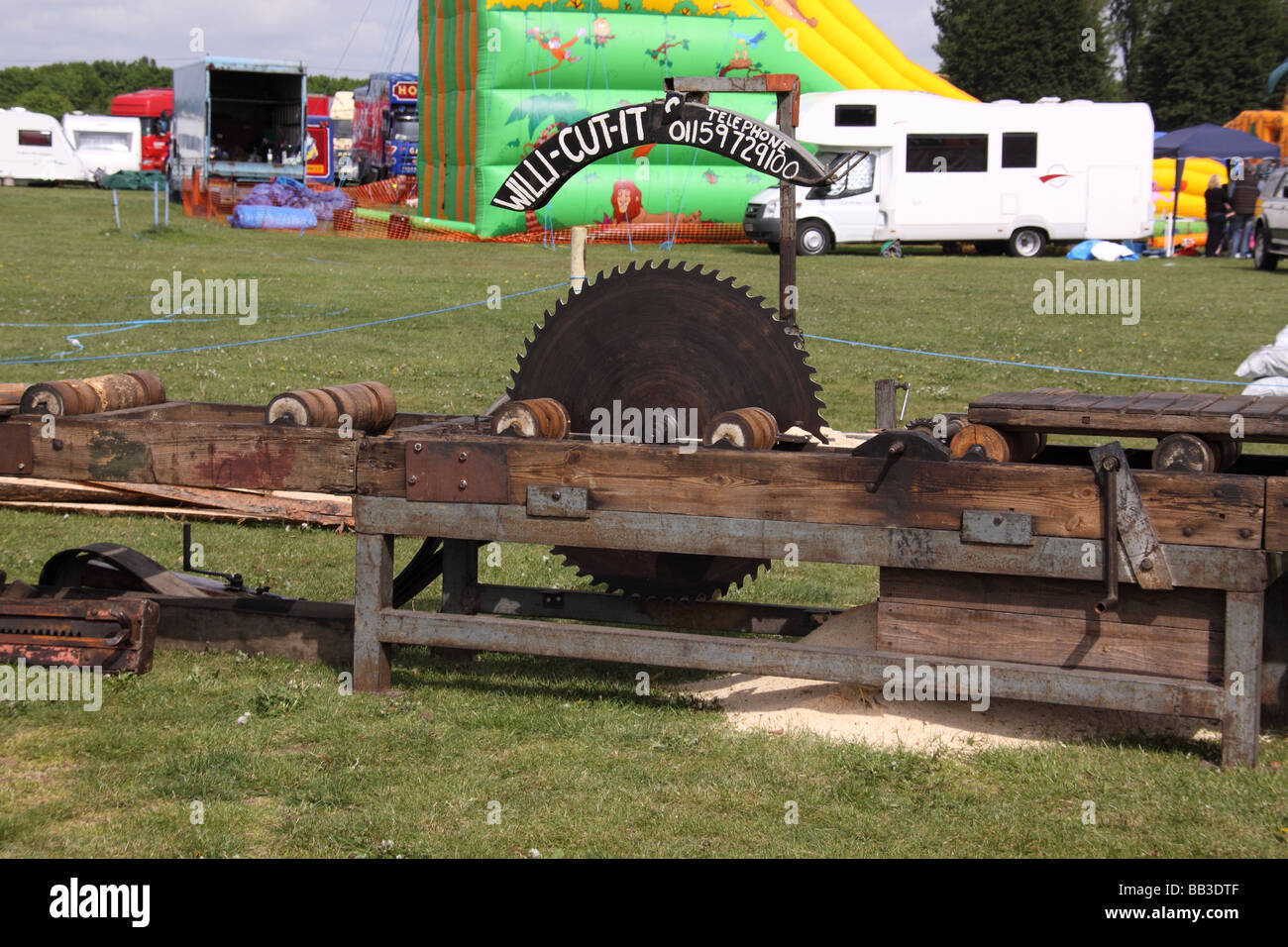 Early tree trunk cutting saw used to cut tree trunks into planks 1900's
