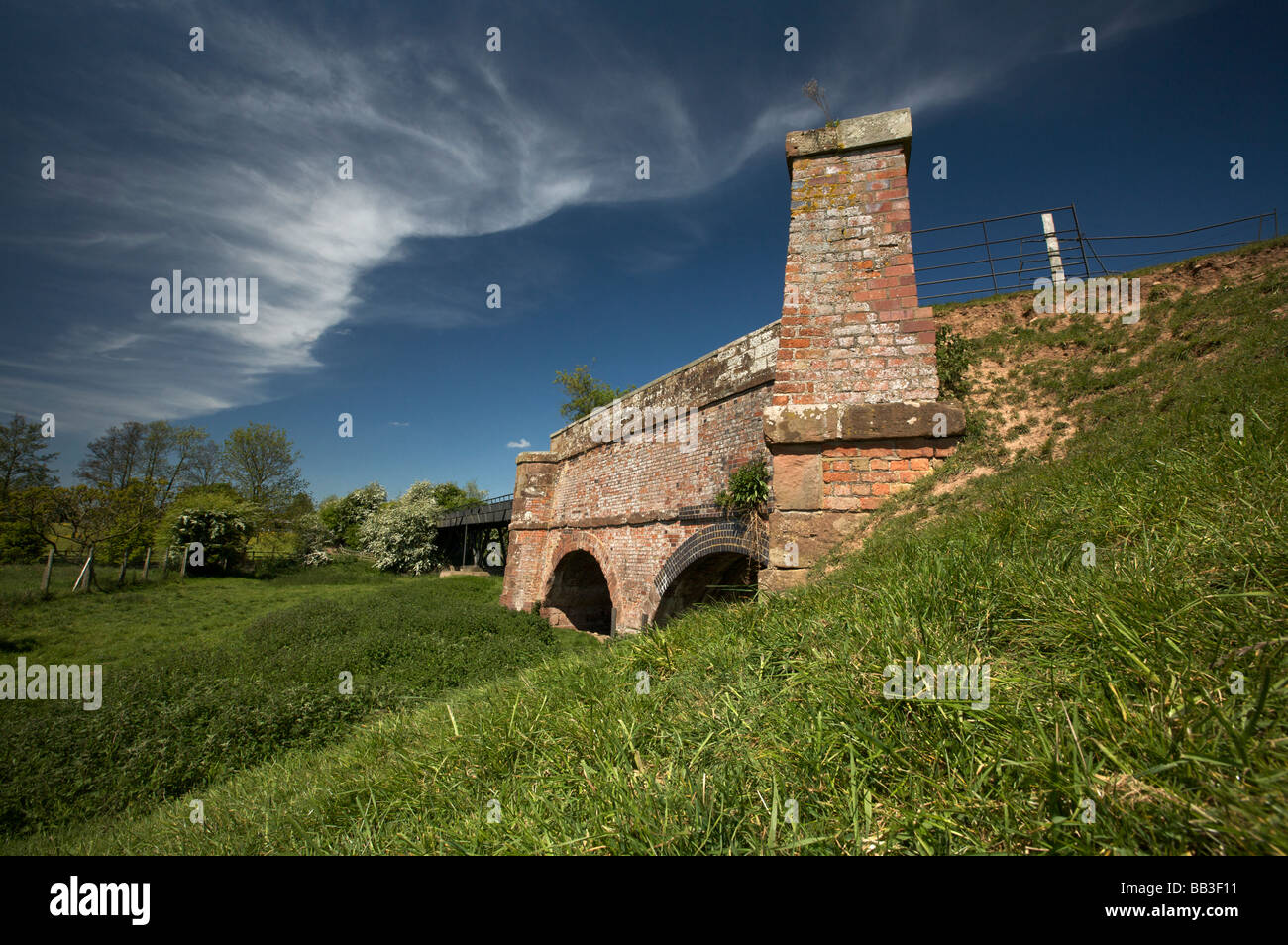 Thomas Telford's Cast Iron Aqueduct carrying the Shropshire Union Canal over the River Tern