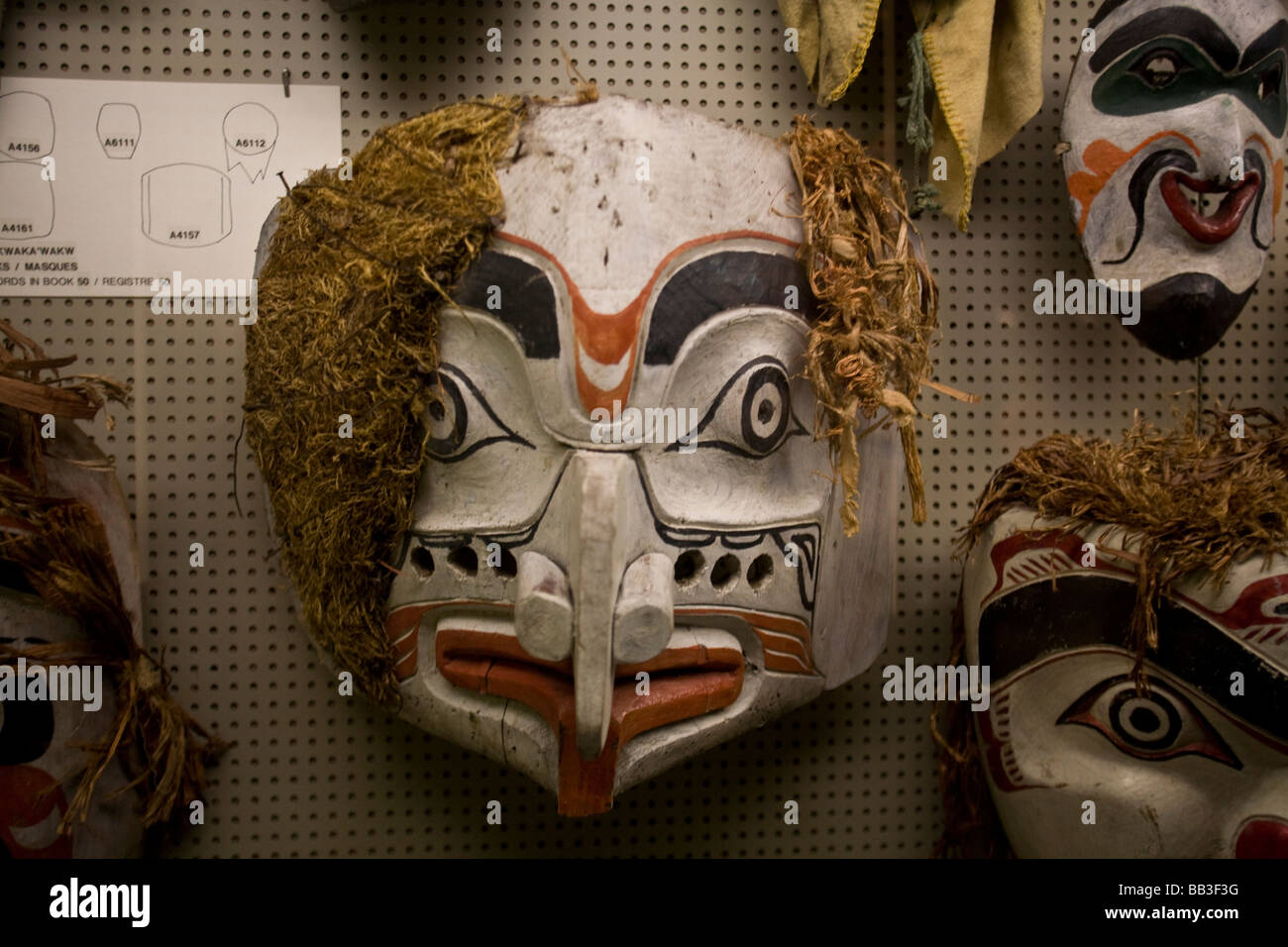Canada, British Columbia, Vancouver. A traditional First Nation mask at