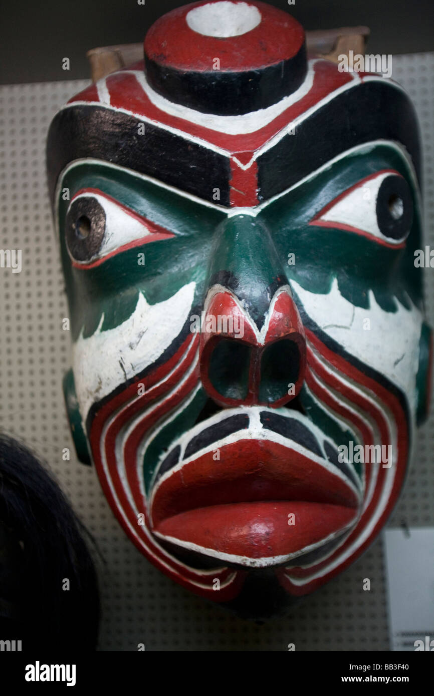 Canada, British Columbia, Vancouver. A traditional First Nation mask at