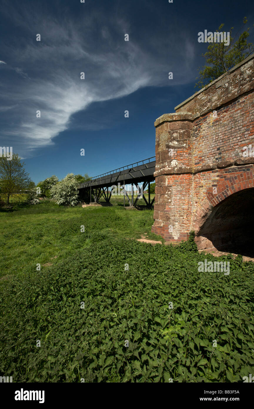 Thomas Telford's Cast Iron Aqueduct carrying the Shropshire Union Canal over the River Tern