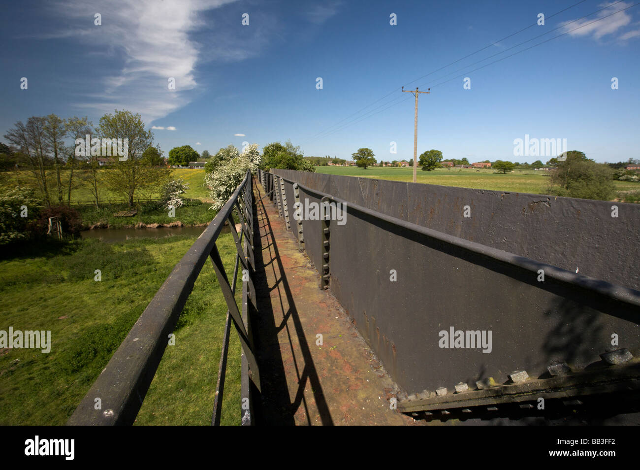 Thomas Telford's Cast Iron Aqueduct carrying the Shropshire Union Canal over the River Tern