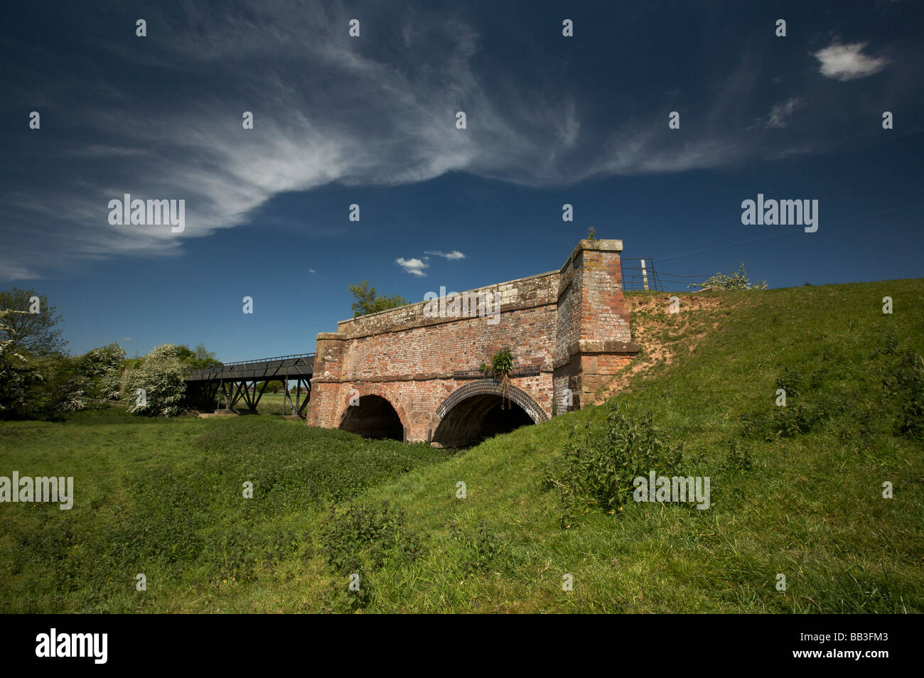 Thomas Telford's Cast Iron Aqueduct carrying the Shropshire Union Canal over the River Tern