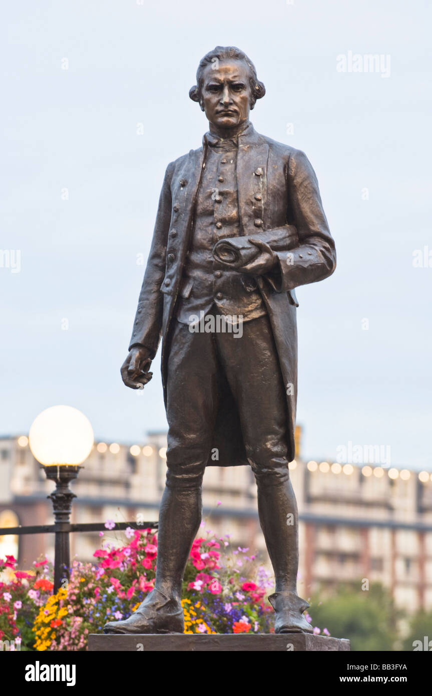 Canada, British Columbia, Victoria, Statue of Captain James Cook Stock Photo