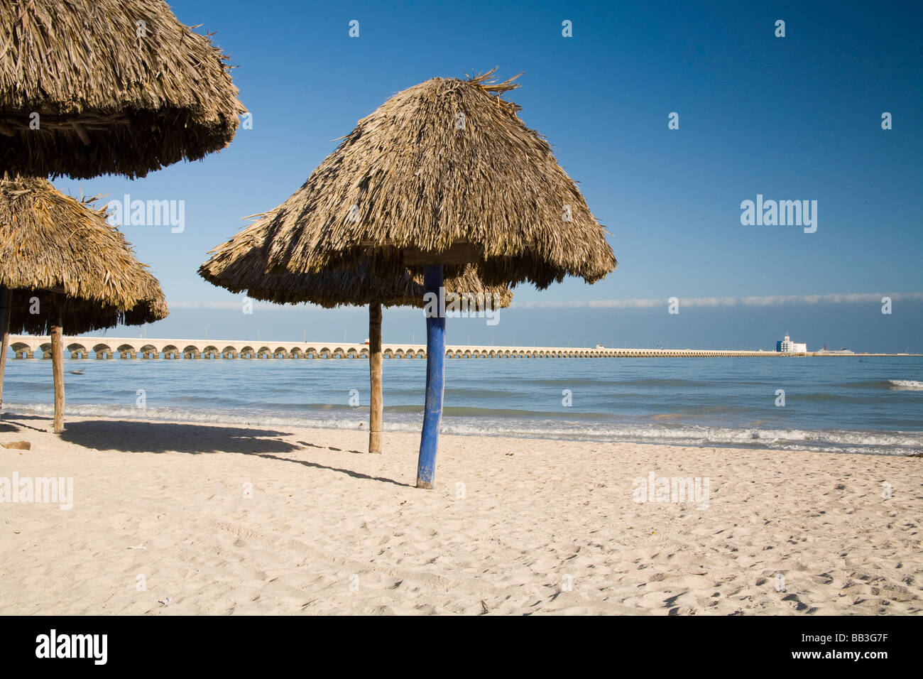 North America, Mexico, Yucatan, Progreso. The beach of Progreso with