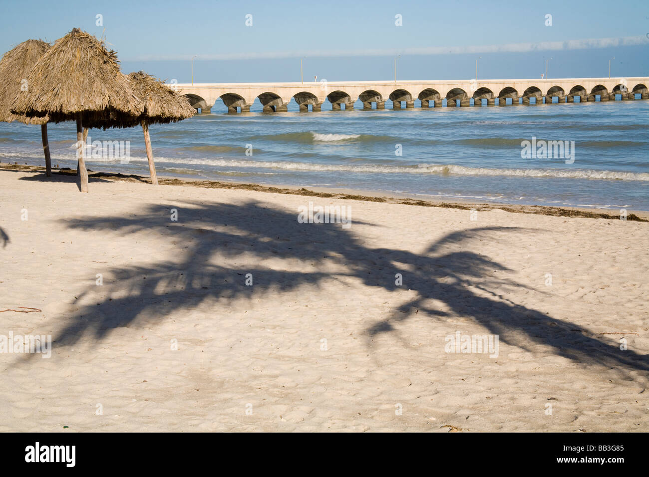North America, Mexico, Yucatan, Progreso. The beach of Progreso with