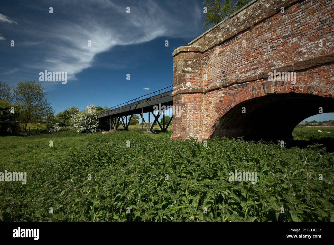 Thomas Telford's Cast Iron Aqueduct carrying the Shropshire Union Canal over the River Tern