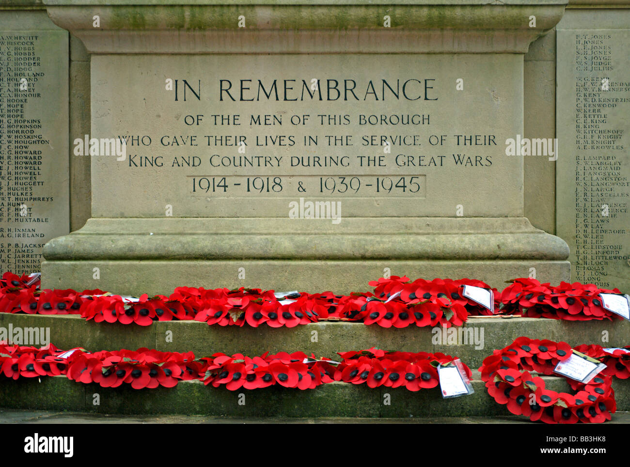 Wreath Inscription rememberance inscription at war memorial in richmond upon thames ...