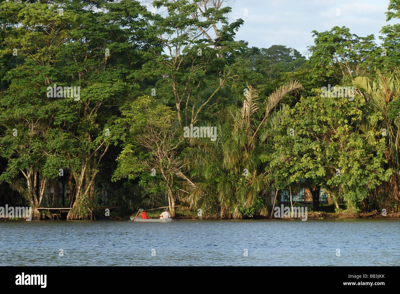 Tortuguero homestead on the canal, Tortuguero National Park, Costa Rica Stock Photo