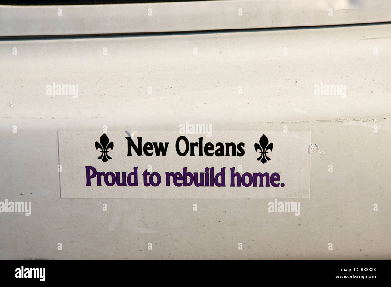 USA, Louisiana, New Orleans. Post-Katrina bumper sticker. Stock Photo
