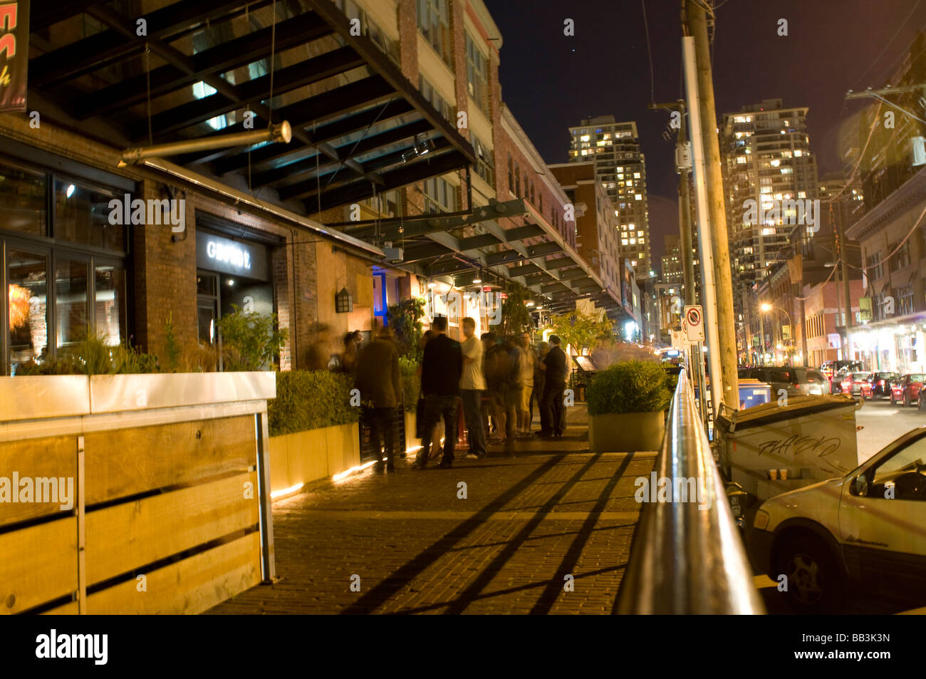 Nightlife, restaurants and clubs in the Yaletown area of Vancouver, BC, Canada. Stock Photo