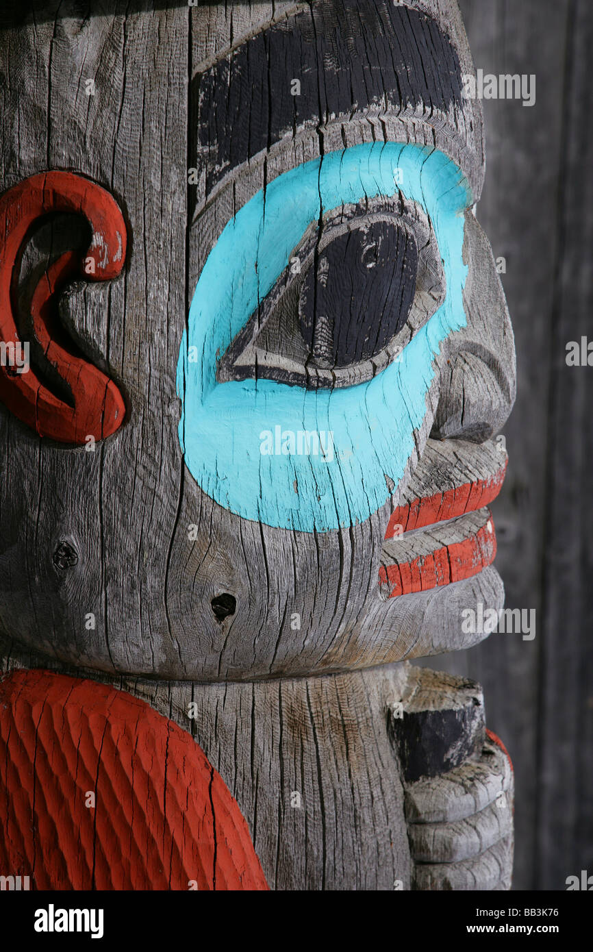 USA; Alaska, Haines. Close-up of native-American totem pole Stock Photo ...