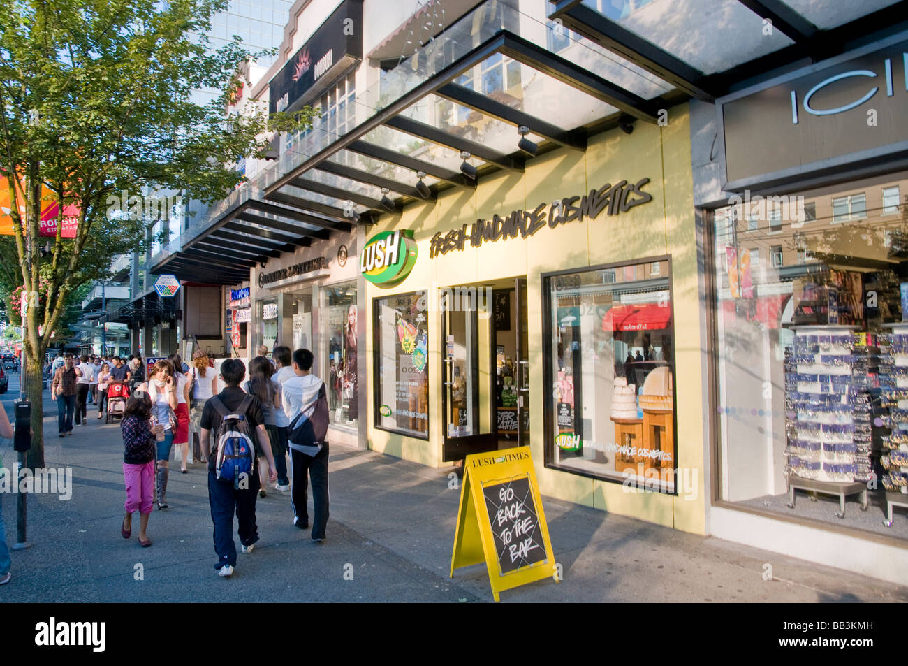 Robson street, one of the main shopping streets of Vancouver, BC