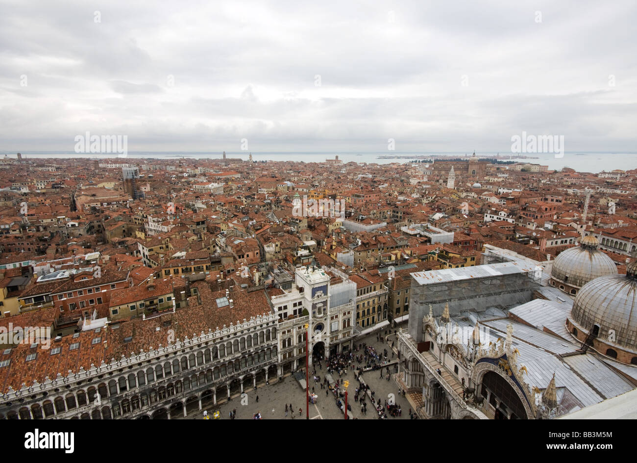 St. Marks and the rest of Venice from above Stock Photo