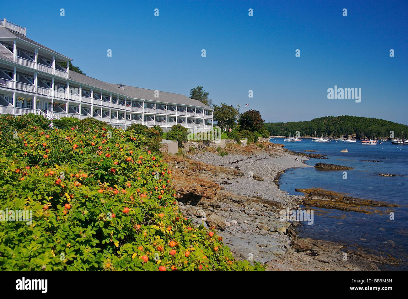 North America, USA, Maine, Bar Harbor. The Oceanfront Lodge section of the Bar Harbor Inn