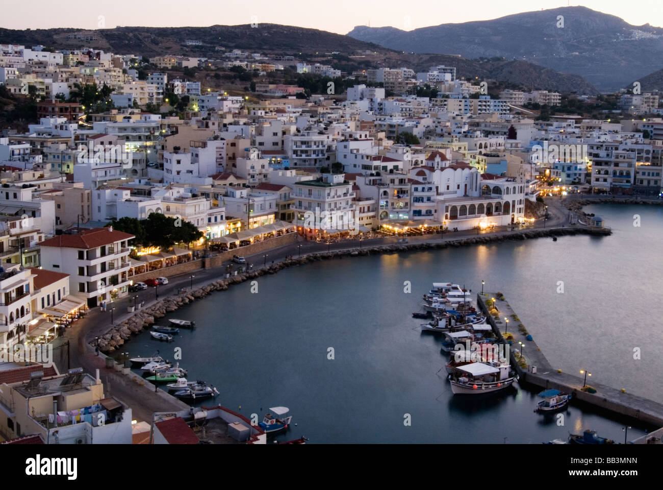 Greek Island Karpathos: Pigadia by night Stock Photo